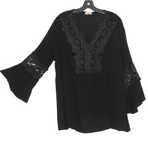 Studio Gem Top Gauze Academia Witchy Whimsigoth Cottage Fairy Grunge Black XL